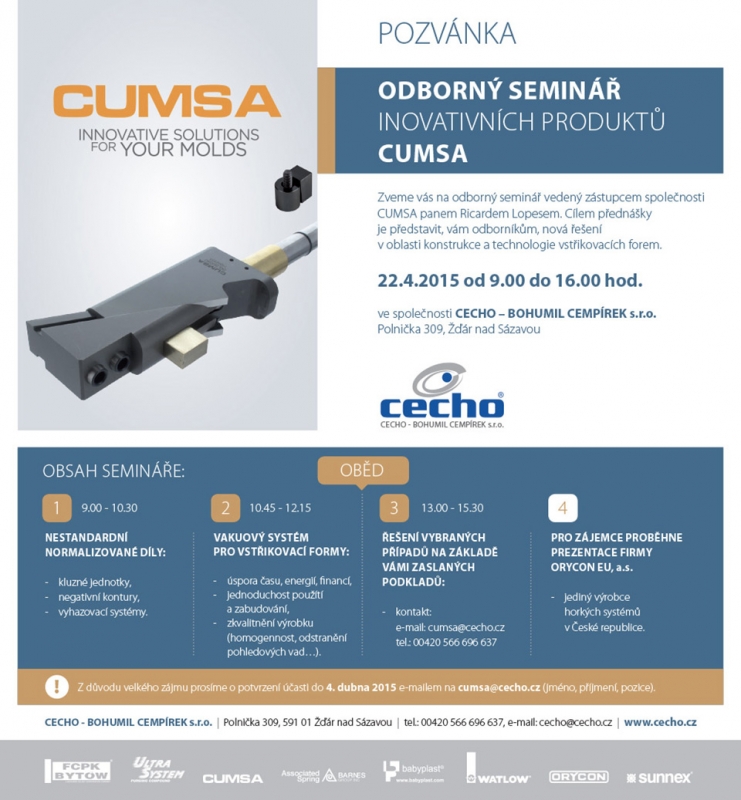 Odborný seminář inovativních produktů CUMSA